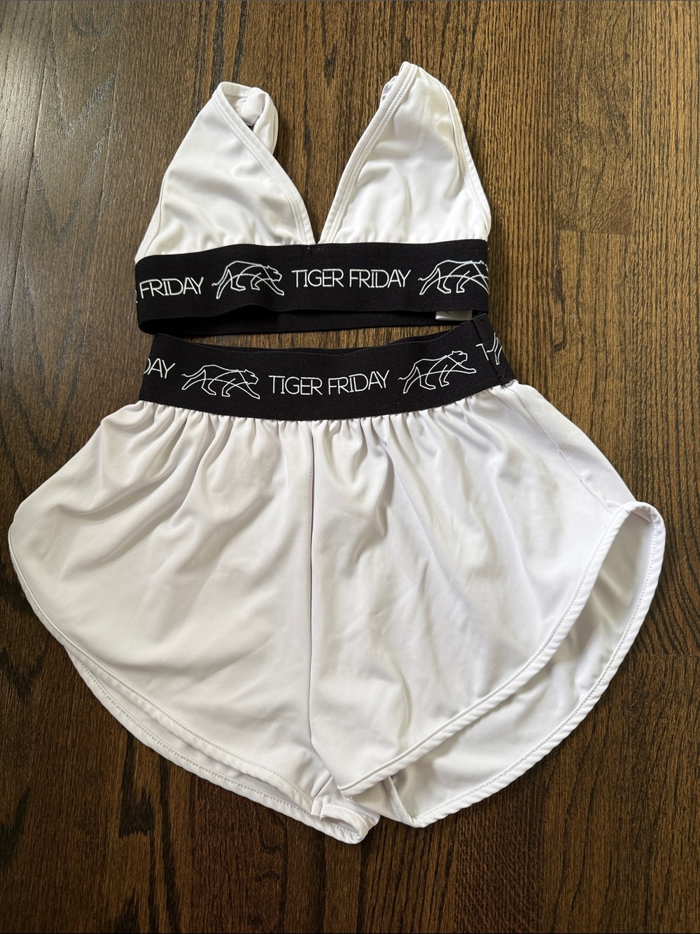 Tiger Friday White Logo Top & Shorts Set Child XL